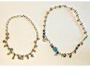 Unique And Artisanal Sterling, Stone, And Turquoise Necklaces 17' And 20'