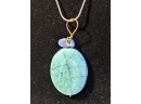 5 Real Turquoise Stone Necklaces With Small Sterling Charms -  Range From 18' To 24'