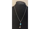 Set Of Unique Handmade Turquoise Jewelry - Bracelet 6' And Necklaces 18' And 20'