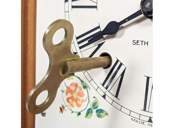 Charming Working Antique Seth Thomas Wind Up Striking Pendulum Mantle Clock With Key 5x9x14.5'