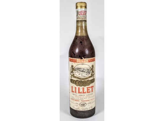 Bar Decor Authentic Full Rescued Antique LILLET French Vermouth Bottle Bar Decor
