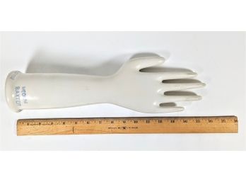Beautiful Extra Tall Glazed Heavy Porcelain Display Hand Glove Form Made In Trenton, NJ 16'