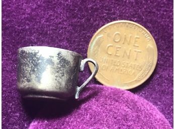 Tiniest Hand-wrought Hallmarked Heavily Patinated English Antique Sterling Tankard Mug Miniature Dollhouse