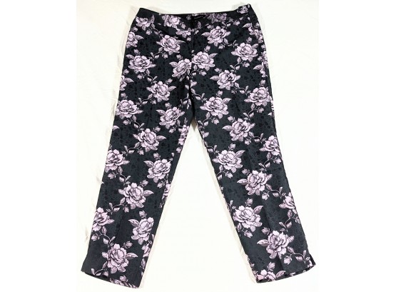 Talbot's Size 12 Woman's Floral Print Polyester Capri Pants