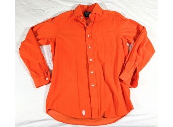 Ralph Lauren Woman's Luxury Orange Corduroy Button Down Collared Shirt Size Small