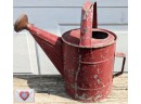 Vintage Chippy Red Paint Shabby Chic Galvanized Watering Can