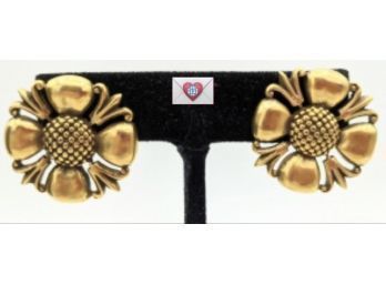 Iconic MMA 1989 Gold Flower Post Earrings
