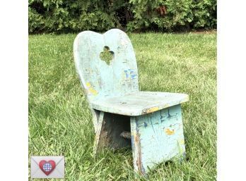 1952 Lovingly Handmade Chippy Paint Shabby Chic Childs Chair From 1954