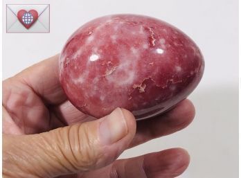 Cool To The Cheek Beautiful Sensual Natural Red Granite Egg Form