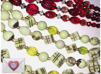 Just Look At These Beads! 2 Fabs If Imperfect Vintage Necklaces ~ Best MCM W. Germany