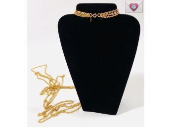 Deliciously Catastrophically Long Fun Gold Tone Monet Neck Chain 55'