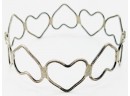 By Jewel Art ~ Best 1960s Love Patinated Hippie Sterling Silver Hearts Bangle (ML)