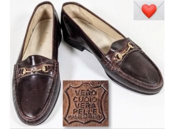 Gorgeous Brand New Lloyd And Craig Mens Brown Leather Italian Horse Bit Dress Loafers 8.5'