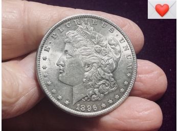 1896 Morgan Silver Dollar ~ Better Date ~ Fine Condition ~ Tax Exempt (Currency)