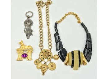 3 Dress Up Costume Jewelry Pieces And A Cool Eskimo Girl Keychain