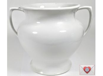 Grand Size Antique Homer Laughlin Double-Handled White Glazed Urn