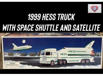{4 Of 20} HESS TRUCK ~ New In Box ~ 1999 Hess Truck With  Space Shuttle With Satellite
