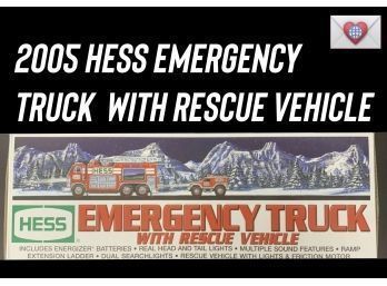 {5 Of 20} HESS TRUCK ~ New In Box ~ 2005 Hess Emergency Truck With Rescue Vehicle