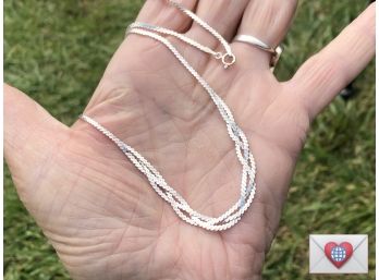 Simple Sterling Silver Braided 'S' Chain