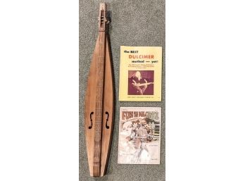 Antique Wooden Dulcimer With Two Music Books Filled With Songs {Ives Family Provenance}