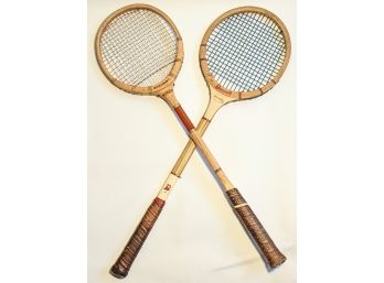 Authentic Pair Of Vintage Badminton Rackets By Bergen In Excellent Condition {Ives Family Provenance}
