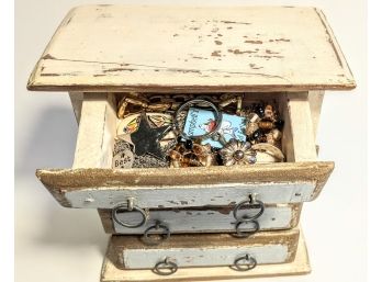 Adorable 4 Drawer Children's Jewelry Box Bursting With Rings, Pendants, Necklaces, And More ~3lbs