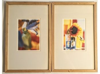 Pair Vibrant Pottery Barn Impressionist Art Prints By Michael Venera Printed - Framed And Matted Under Glass