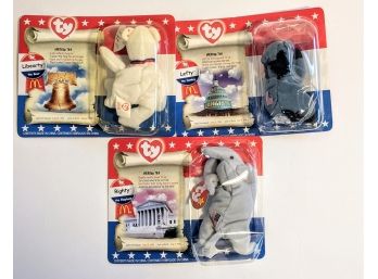 Limited Edition American Trio Ty Beanie Baby Collaboration With McDonalds - Complete Set - 2 Never Opened!!