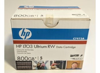 5 Pack Of HP LTO3 Ultrium RW Data Cartridge 800gb - Brand New Never Opened