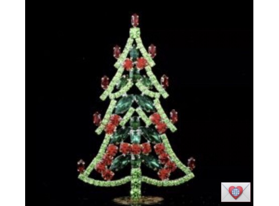 Loaded Prong-Set Rhinestones Czech Stand-Up Christmas Tree