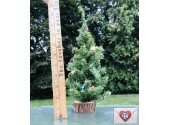No Muss No Fuss 12' Artificial Christmas Tree Real Log Base ~ Think Charley Brown