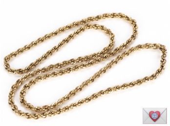 YELLOW GOLD FILLED SIMPLE ROPE CHAIN, MATINEE LENGTH