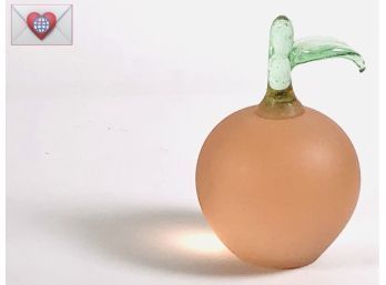Charming Hand Blown Art Glass Frosted Peachiest Peach