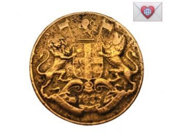 1835 BRITISH INDIA ONE QUARTER ANNA EAST INDIA COMPANY COIN {WORLD COIN CC}