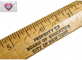 Old Growth Oak Beautifully Grained New Old Stock Property Of Board Of Education City Of New York Vintage Ruler