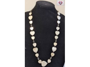 Adorable Stone Hearts Costume Necklace 28'