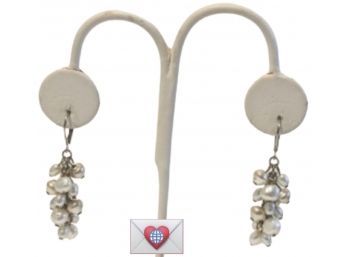 Feminine Dangling Fresh Water Pearls Dangle Pierce Earrings 2'