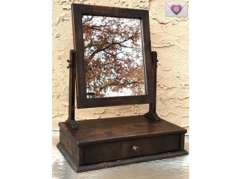 Vintage Swivel Harbedashery Mirror With Drawer