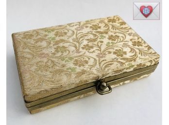 Smaller Vintage 1940 Snap Close Golden Silk Covered Evening Box Purse ~ So Pretty