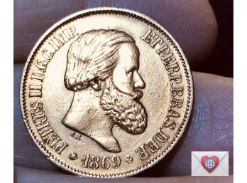 Coin Collectors ~ 1869 Brazil 20 Reis {World Coin E}