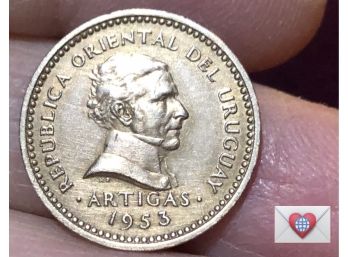 Coin Collectors ~ 5 Centsimos Uruguay 1953 {World Coin D}