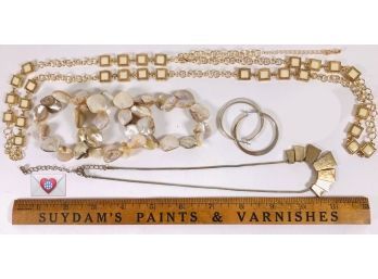 WYSIWYG ~ Trio Of Shell Bracelets Vintage Costume Jewelry Lot {F}