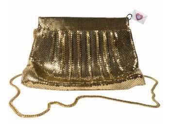 MINT! Large Slinky Vintage Gold Mesh Whiting & Davis Evening Purse Squeeze Spring Open! {Frick Provenance}
