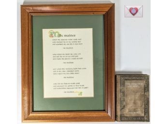 Celtic Poem 'Me Mudder' Framed Under Glass Paired With 'The Evolution Of Man' By Henry Drummonds