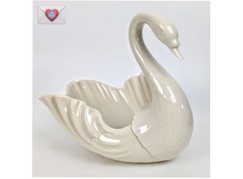 Gorgeous Perfect Large Lennox Porcelain Figurative Swan Bowl Dish