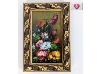 Lovely Original Signed Framed Petite Floral Oil Painting