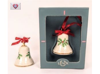Pair Of Matching Lennox Fine Porcelain Christmas Bell Ornaments