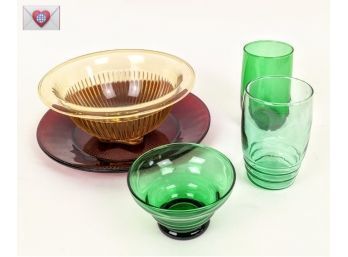 Wedded Assortment Of 5 ~ Beautiful Colored Glass