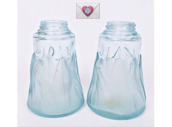 Baby Blue Vintage Depression Glass Salt & Pepper Shaker Set {no Tops}