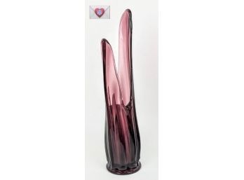 Decorative Modern Colored Magenta Glass Vase 12'
